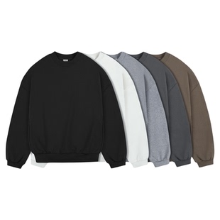 IDLT 廓形卫衣 400g全棉毛圈落肩短宽松男女基础欧美水洗潮ins