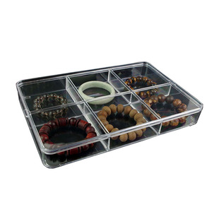 格24格亚克力透明塑料小圆盒收纳盒散珠散件银夹扣银配件分类盒