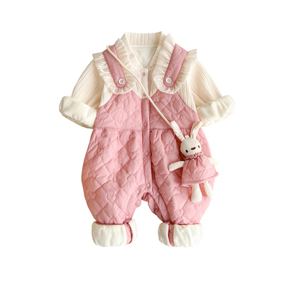 超萌婴儿衣服秋冬夹棉连体衣