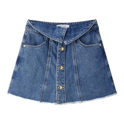 太平鸟女装夏季新款翻腰牛仔裙裤短裙A1HBE2274