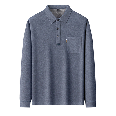 啄木鸟含羊毛蚕丝体恤加绒翻领男