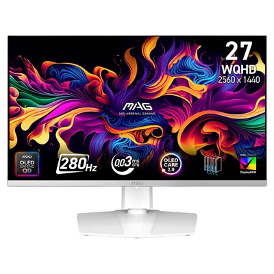 微星27英寸2K280HZ白色QD-OLED屏