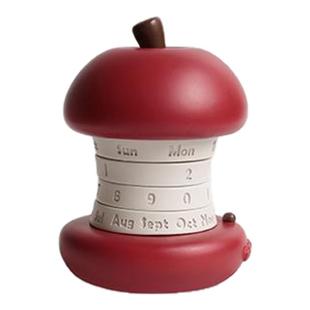 CMYD设计款创意苹果核万年历旋转日历对象生日新年礼物桌面摆件