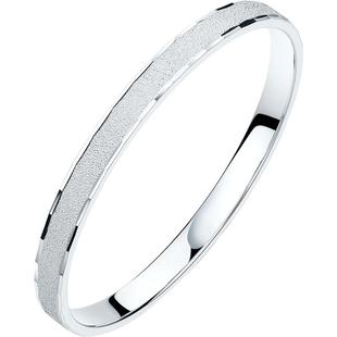 周六福满天星手镯女S999银实心镯子优雅气质送女友本命年礼物