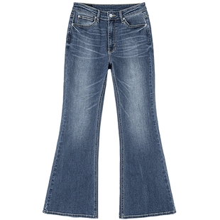 【张凌赫代言】Lee商场同款426修身微喇中蓝色女牛仔裤潮流A09441