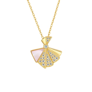 周六福项链女芭蕾舞裙链坠S925银高级感轻奢送女友节日礼物