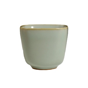 台湾省晓芳窑汝窑四方茶杯95ml陶艺名家蔡晓芳天青主人杯汝瓷茶具