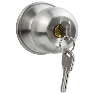 三孔球锁卫生间门锁无钥匙通用型洗手间三杆铝合金球形锁球不锈钢