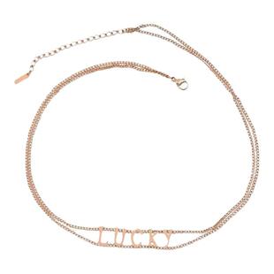 钛钢不掉色INS百搭英文字母项链女lucky小众轻奢短款颈带锁骨链潮