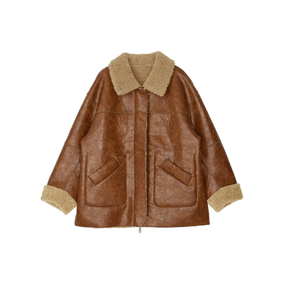 AMERI双面两穿皮毛一体夹克外套