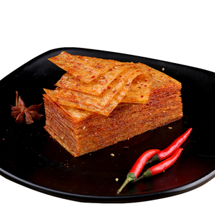 湖南平江麻辣豆皮辣条片香辣味小吃儿时怀旧零食手撕大辣片年货