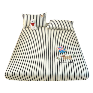 A类全棉床笠单件夏季凉感老粗布纯棉床单三件套宿舍被单可机洗