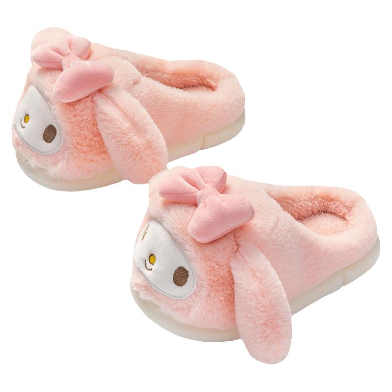 美乐蒂棉拖鞋女冬季家居室内防滑保暖亲子可爱卡通女生毛毛拖鞋冬
