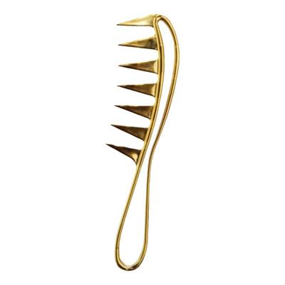 男士复古油头背头造型金色宽齿梳