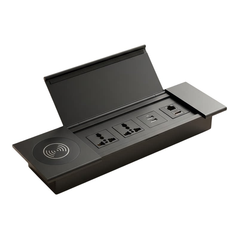桌面嵌入式翻盖USB多媒体插座