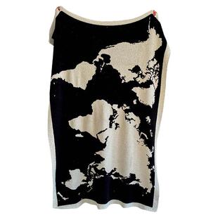 环游世界轻奢复古沙发装饰毛毯半边绒样板房毯子披肩盖腿毯午睡毯