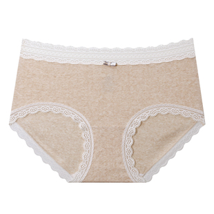 法式蕾丝秋冬女士内裤女生2025新款纯棉全棉抗菌加长裆性感三角裤