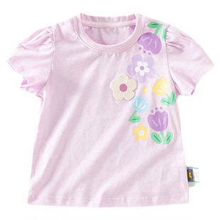 童泰女童短袖t恤2025新款女宝宝半袖上衣女孩纯棉夏装薄款a类洋气