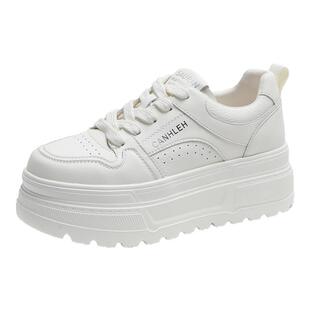 索兰小白鞋女2025新款秋季时尚百搭厚底增高运动休闲鞋25CX36259