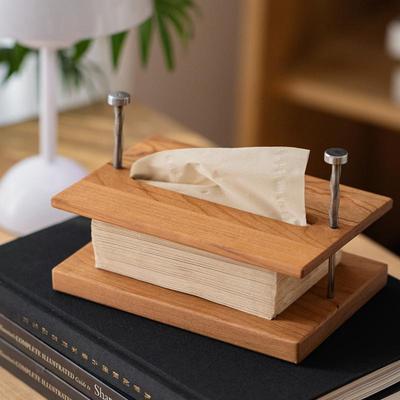 岩璞实木纸巾盒家用客厅茶几抽纸盒创意简约现代轻奢高档纸巾收纳