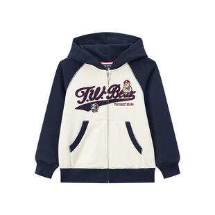 TeenieWeenie Kids小熊童装25秋男女童加绒插肩袖拉链卫衣开衫