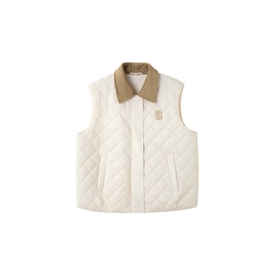 时然大码棉服马甲微胖mm冬季女装棉服马夹背心新款加厚棉袄秋冬