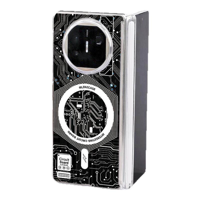 原创磁吸电路板适用于华为matex6手机壳新款MagicV3亚克力防摔ZFo1d6折叠屏Matex5铰链保护xfold5高级透明