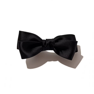 黑色蝴蝶结半扎鸭嘴夹发夹后脑勺盘发一字夹韩系布艺发卡横夹顶夹