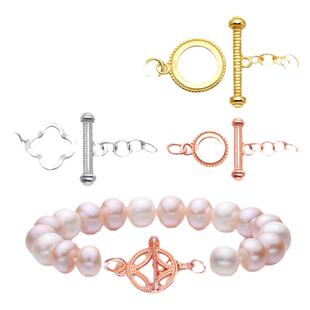 S925纯银光面扭纹OT扣子镀18k黄金搭扣头手链项链收尾扣连接配件