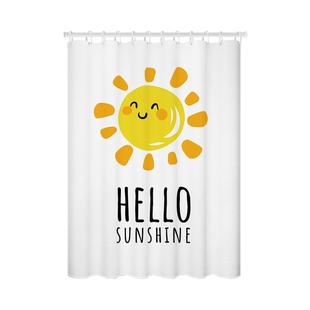 洗澡间防水小窗帘浴室防走光防窥厕所卫生间拉帘卡通隐私帘家用