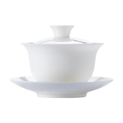 钰铨龙门羊脂玉瓷薄胎小元宝盖碗