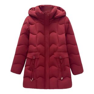 冬季新款显瘦棉服女中长款加厚保暖外套大码冬装棉衣时尚洋气修身