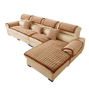 毛绒沙发垫冬季真皮沙发坐垫防滑套罩冬款现代简约沙发盖布巾定做