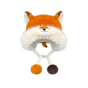 可爱尼克狐狸耳朵毛绒雷锋帽子女秋冬护耳套头帽加厚保暖动漫周边