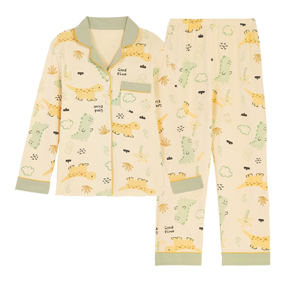 猫人儿童纯棉睡衣男童秋冬长袖