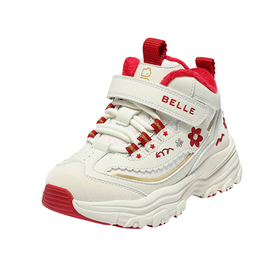 百丽童鞋女童加绒老爹鞋