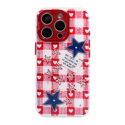 coditto格纹星星适用苹果手机壳