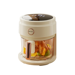 Apixintl安本素空气炸锅家用4L可视化玻璃多功能旋钮控制电炸锅