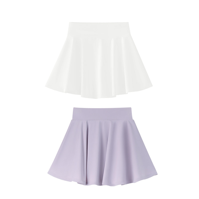 纳柚儿童网球裙女童运动裙裤速干百褶裙春夏防走光短裙白色半身裙