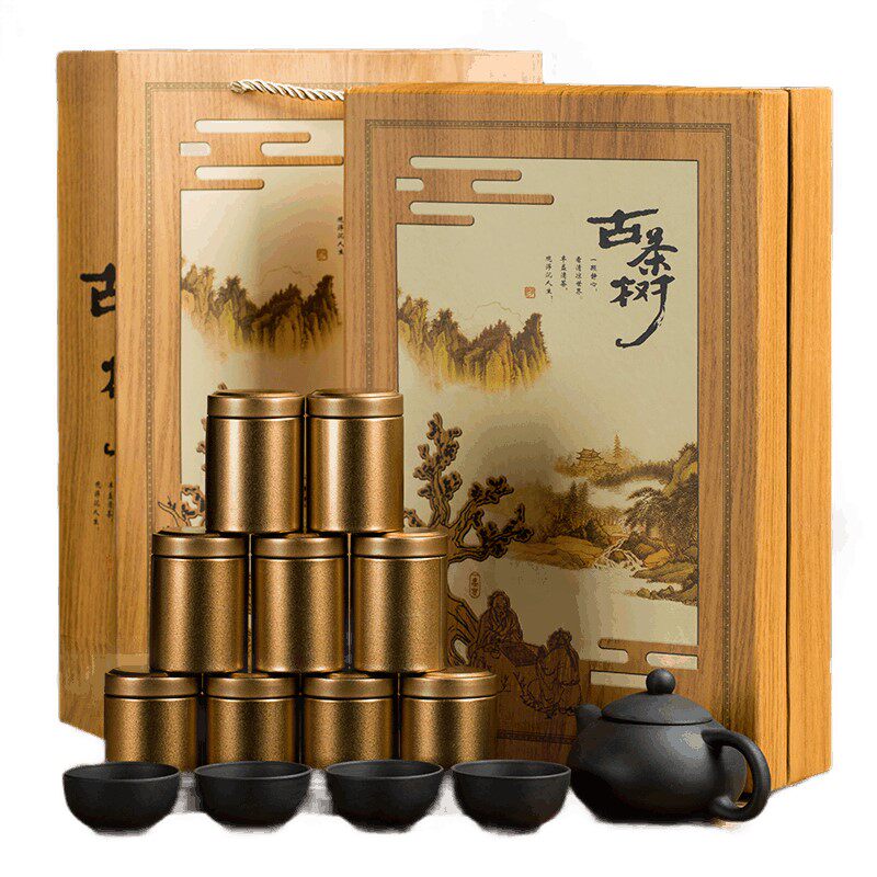 小种红茶高端木纹礼盒小罐礼盒装