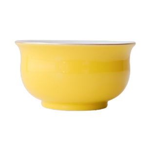 小谦山房帝王黄招财进宝炉式杯景德镇陶瓷手绘主人杯家用茶杯茶具