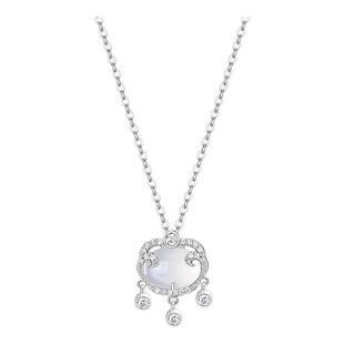 卡蒂罗祥云吉祥锁项链女S925纯银锁骨链平安锁银配饰生日礼物