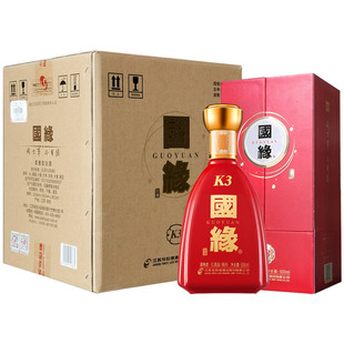 国缘k3柔雅型高档白酒水纯粮食酿酒一整箱婚庆喜宴42度500ml*4