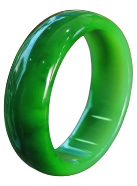 和田玉老坑碧玉菠菜绿籽料手镯