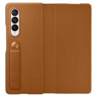 三星Z Fold3手机壳真皮z fold3翻盖小牛皮革保护套5G官方原装防摔