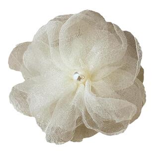 甜美出圈~网纱花朵发夹抓夹女高级感2025新款后脑勺鲨鱼夹子头花