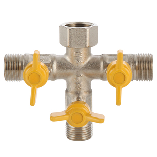 4分水龙头一进二出分水器一分两路洗衣机三通阀开关接头铜球阀门