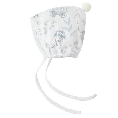 Griny婴儿帽子竹纤维系带防风薄款四季恒温护囟门帽男女胎帽