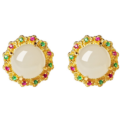 宫里上新天然正品和田玉耳饰