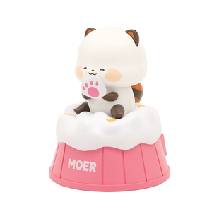 实丰文化正版洛克星球萌二盲盒吃货联盟系列小熊猫光动手办车摆件